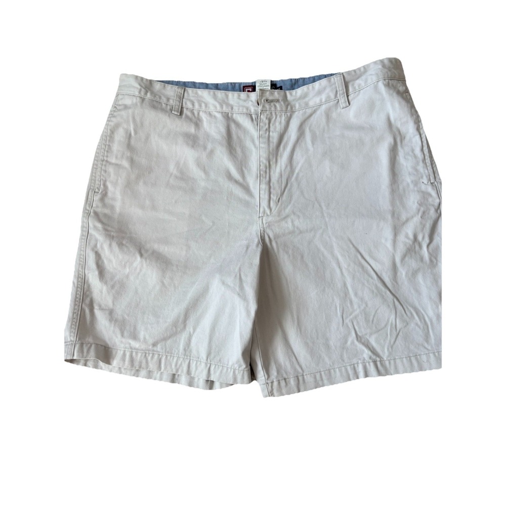 Chaps Flat Front Chino Short Men's 38x8 Stone Casual Preppy Stretch